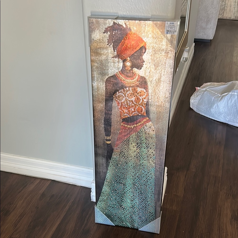 Elegant Wall Art with Orange and Green Accents
